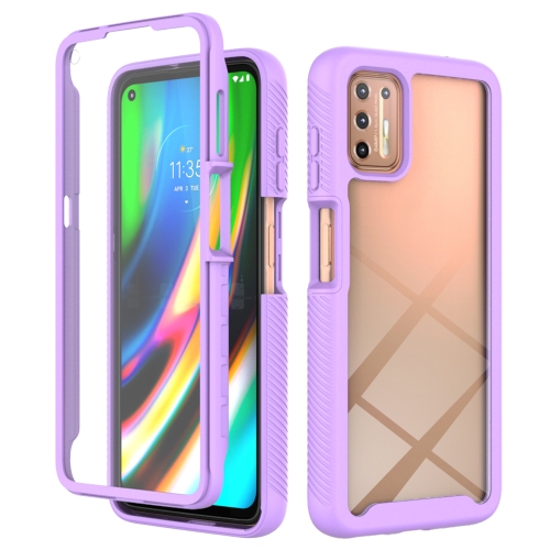 

For Motorola Moto G9 Plus(2021) Starry Sky Solid Color Series Shockproof PC + TPU Case with PET Film(Light Purple)