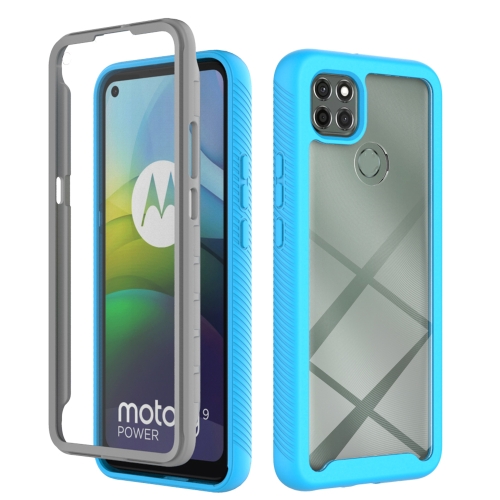 

For Motorola Moto G9 Power(2021) Starry Sky Solid Color Series Shockproof PC + TPU Case with PET Film(Sky Blue)