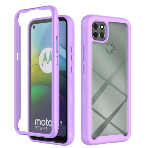 

For Motorola Moto G9 Power(2021) Starry Sky Solid Color Series Shockproof PC + TPU Case with PET Film(Light Purple)