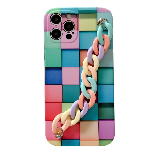 

3D Square Protective Case with Rainbow Bracelet For iPhone 12 mini(B)