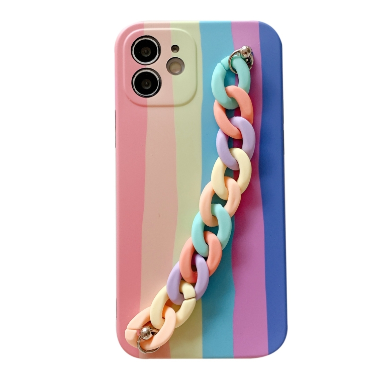

Rainbow Shockproof Protective Case with Rainbow Bracelet For iPhone 11 Pro Max(B)