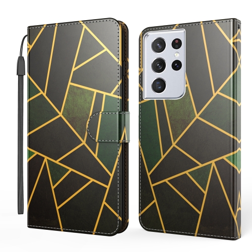 

For Samsung Galaxy A32 5G Marble Horizontal Flip TPU+PU Leather Case with Holder & Card Slots & Wallet & Photo Frame & Lanyard(Black Green)