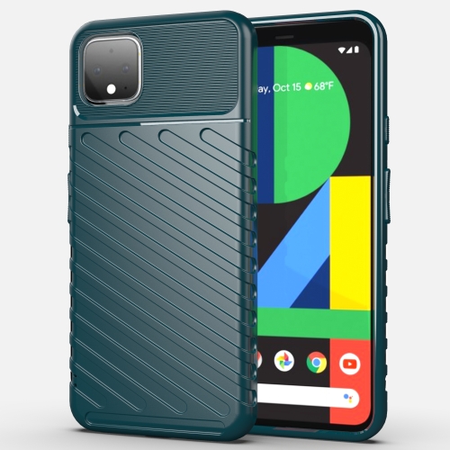 

For Google Pixel 4 XL Thunderbolt Shockproof TPU Soft Case(Dark Green)