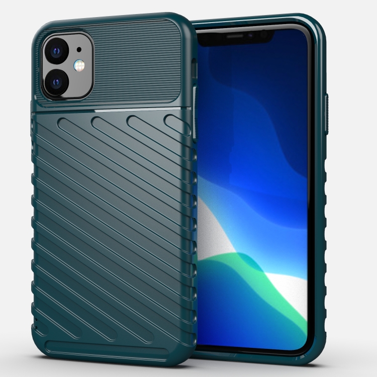 

For iPhone 11 Thunderbolt Shockproof TPU Soft Case(Dark Green)