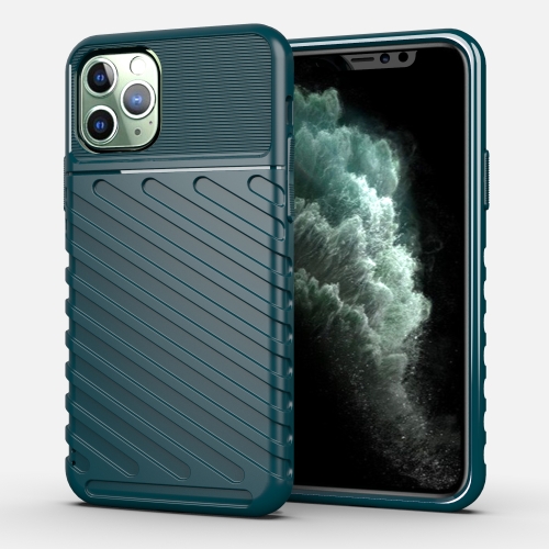 

For iPhone 11 Pro Thunderbolt Shockproof TPU Soft Case(Dark Green)