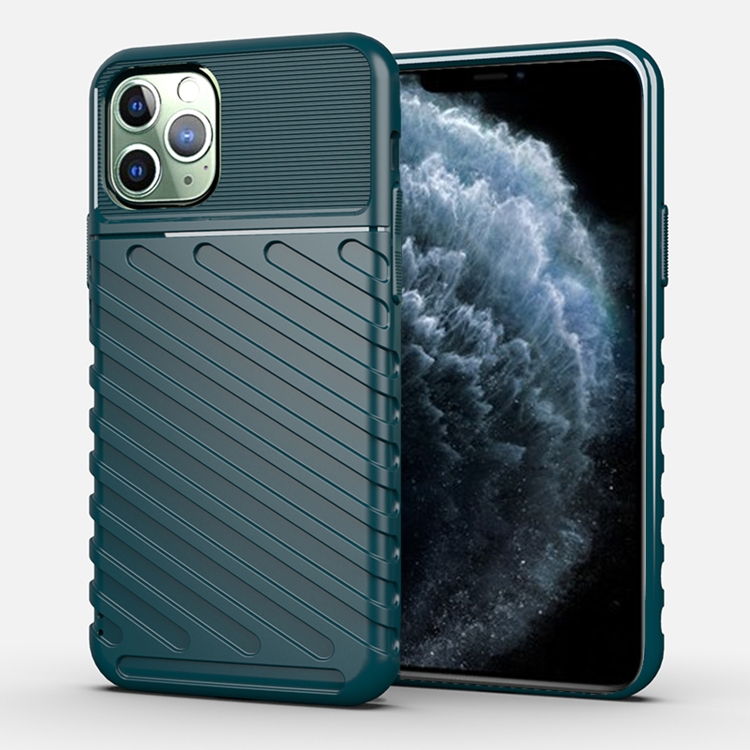 

For iPhone 11 Pro Max Thunderbolt Shockproof TPU Soft Case(Dark Green)