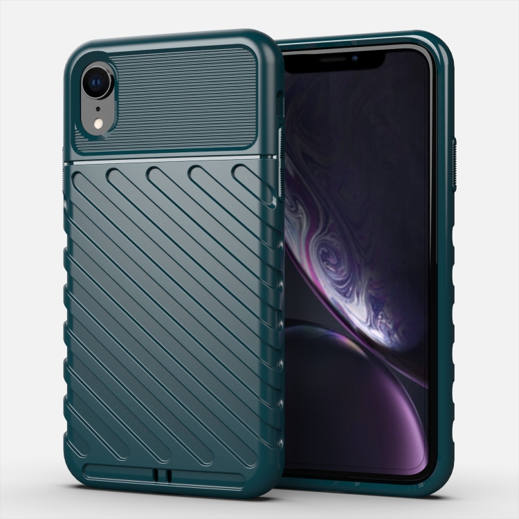 

For iPhone XR Thunderbolt Shockproof TPU Soft Case(Dark Green)