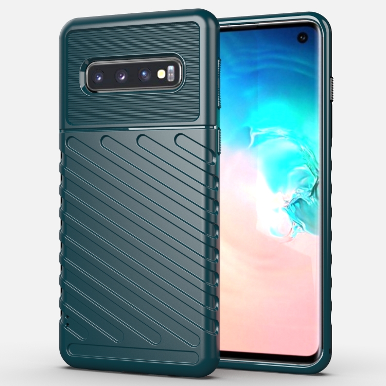 

For Galaxy S10 Thunderbolt Shockproof TPU Soft Case(Dark Green)