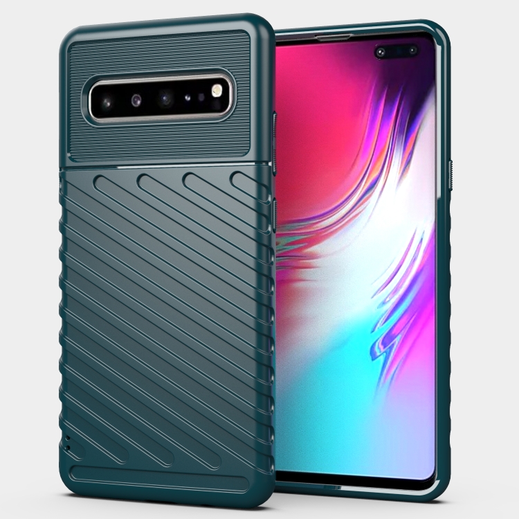 

For Galaxy S10 5G Thunderbolt Shockproof TPU Soft Case(Dark Green)