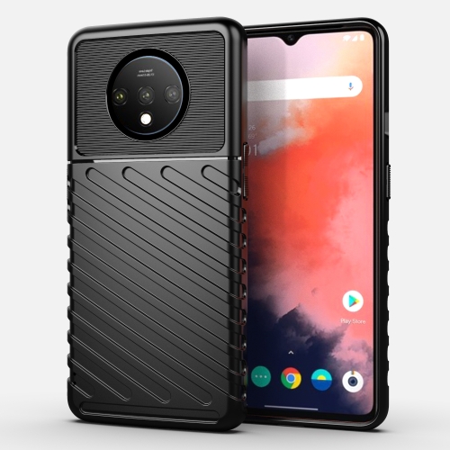 

For OnePlus 7T Thunderbolt Shockproof TPU Soft Case(Black)