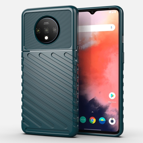 

For OnePlus 7T Thunderbolt Shockproof TPU Soft Case(Dark Green)