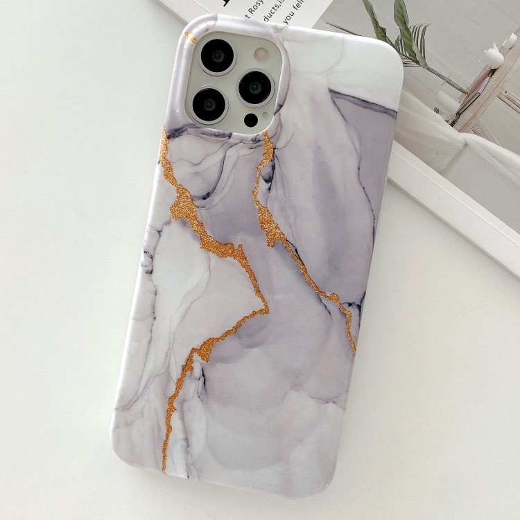 

Golden Powder Dream Color Marble Pattern TPU Protective Case For iPhone 12 mini(Grey)