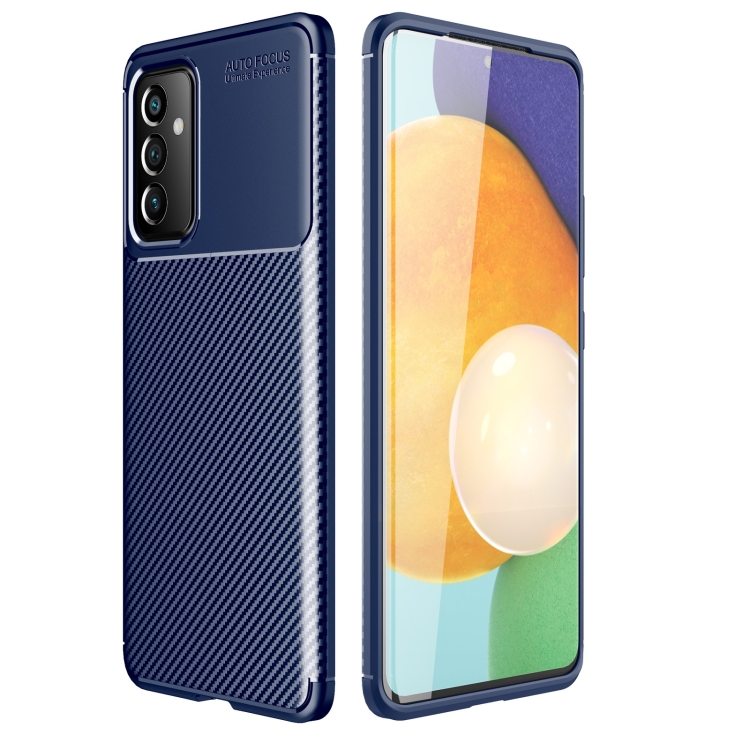 

For Samsung Galaxy A82 5G Carbon Fiber Texture Shockproof TPU Case(Blue)