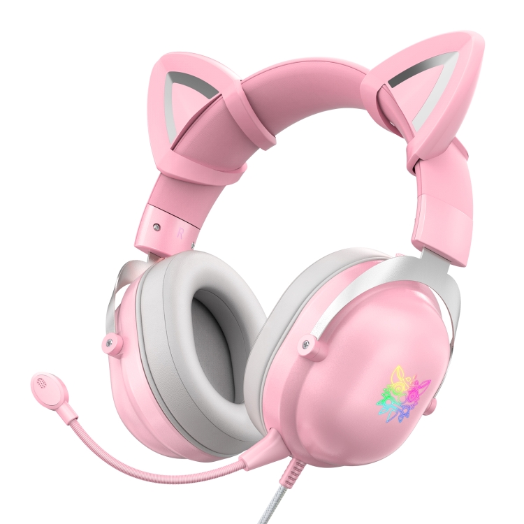 

ONIKUMA X11 Cat Ear Design RGB LED Light Wired Gaming Headset with Mic(Pink)