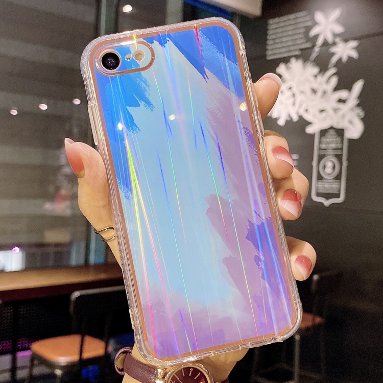 

IMD Rendering Watercolor Aurora Pattern Shockproof TPU + PC Protective Case For iPhone SE 2020 / 8 / 7(Winter Snow)
