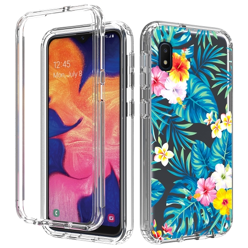 

For Samsung Galaxy A10e 2 in 1 High Transparent Painted Shockproof PC + TPU Protective Case(Banana Leaf)