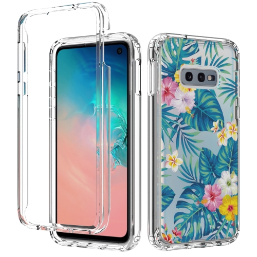 

For Samsung Galaxy S10e 2 in 1 High Transparent Painted Shockproof PC + TPU Protective Case(Banana Leaf)