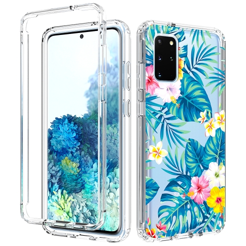 

For Samsung Galaxy S20+ 2 in 1 High Transparent Painted Shockproof PC + TPU Protective Case(Banana Leaf)