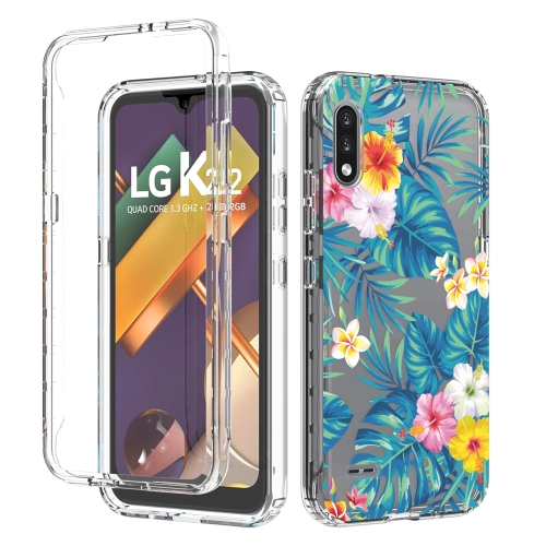 

For LG K22 2 in 1 High Transparent Painted Shockproof PC + TPU Protective Case(Banana Leaf)