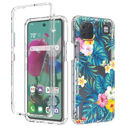 

For LG K92 5G 2 in 1 High Transparent Painted Shockproof PC + TPU Protective Case(Banana Leaf)