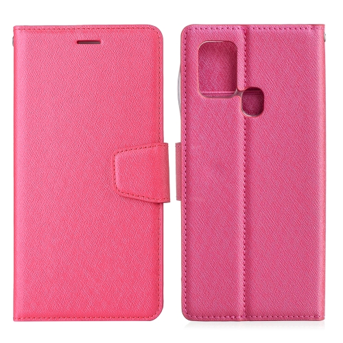 

For Samsung Galaxy M31 Silk Texture Horizontal Flip Leather Case with Holder & Card Slots & Wallet & Photo Frame(Rose Red)