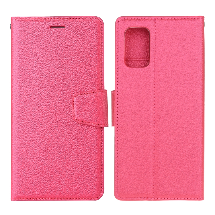 

For Samsung Galaxy M51 Silk Texture Horizontal Flip Leather Case with Holder & Card Slots & Wallet & Photo Frame(Rose Red)