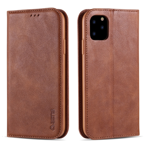 

For iPhone 11 Pro AZNS Retro Texture Magnetic Horizontal Flip PU Leather Case with Holder & Card Slots & Photo Frame(Yellow)