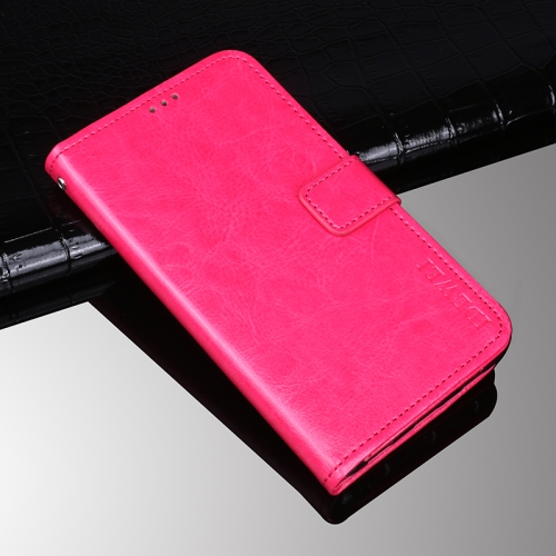 

For Nokia 1.4 idewei Crazy Horse Texture Horizontal Flip Leather Case with Holder & Card Slots & Wallet(Rose Red)