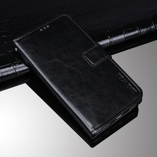 

For TCL 10 5G UW idewei Crazy Horse Texture Horizontal Flip Leather Case with Holder & Card Slots & Wallet(Black)