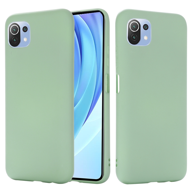 

For Xiaomi Mi 11 Lite Solid Color Liquid Silicone Dropproof Full Coverage Protective Case(Green)