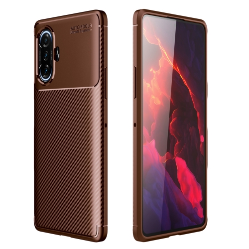 

For Xiaomi Redmi K40 Gaming Edition 5G Carbon Fiber Texture Shockproof TPU Case(Brown)