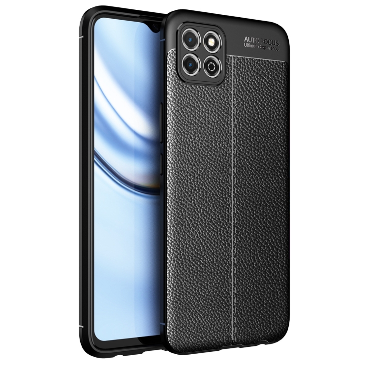 

For Honor Play 20 Litchi Texture TPU Shockproof Case(Black)