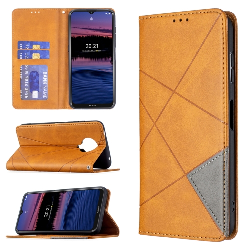 

For Nokia G20 / G10 Rhombus Texture Horizontal Flip Magnetic Leather Case with Holder & Card Slots & Wallet(Yellow)