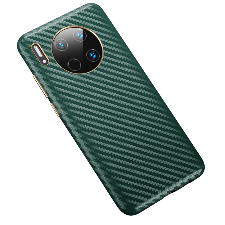 

For Huawei Mate 30 Carbon Fiber Leather Texture Kevlar Anti-fall Phone Protective Case(Green)