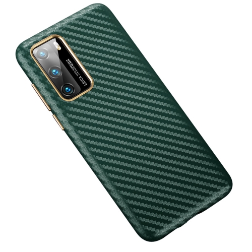 

For Huawei P40 Carbon Fiber Leather Texture Kevlar Anti-fall Phone Protective Case(Green)