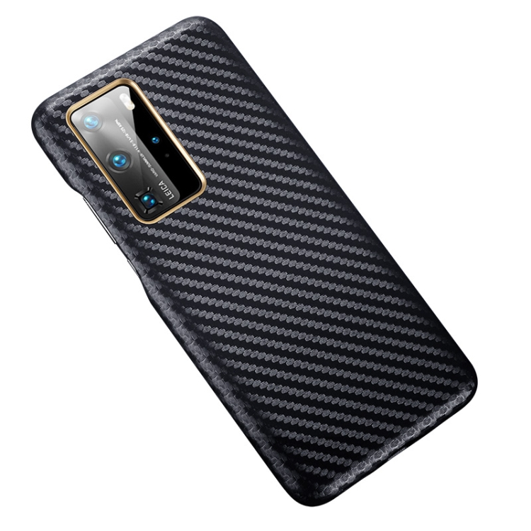 

For Huawei P40 Pro Carbon Fiber Leather Texture Kevlar Anti-fall Phone Protective Case(Black)