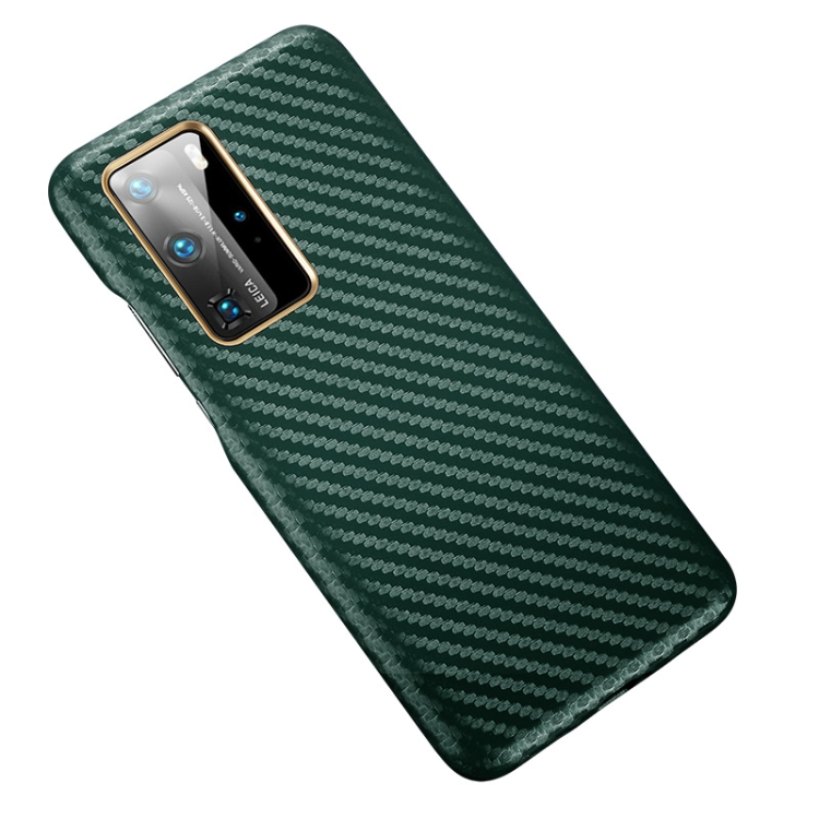 

For Huawei P40 Pro Carbon Fiber Leather Texture Kevlar Anti-fall Phone Protective Case(Green)