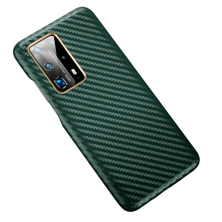 

For Huawei P40 Pro+ Carbon Fiber Leather Texture Kevlar Anti-fall Phone Protective Case(Green)