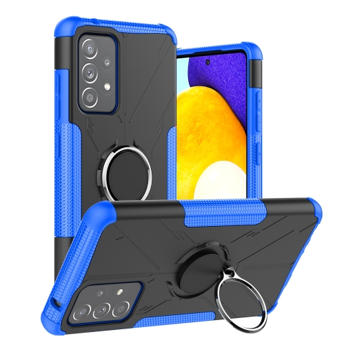 

For Samsung Galaxy A52 5G / 4G Machine Armor Bear Shockproof PC + TPU Protective Case with Ring Holder(Blue)