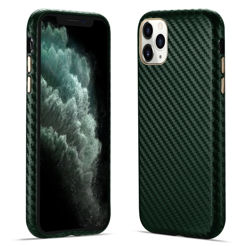 

Carbon Fiber Leather Texture Kevlar Anti-fall Phone Protective Case For iPhone 11 Pro Max(Green)