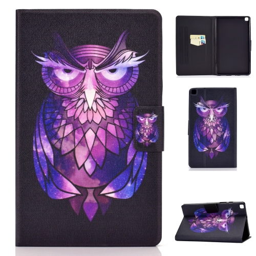 

For Samsung Galaxy Tab A7 Lite 8.7 (2021) T220 / T225 Voltage Texture Colored Drawing Horizontal Flip Leather Case, with Holder & Card Slots(Owl)