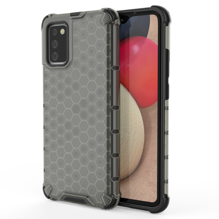 

For Samsung Galaxy A02s (EU Version) Shockproof Honeycomb PC + TPU Case(Black)