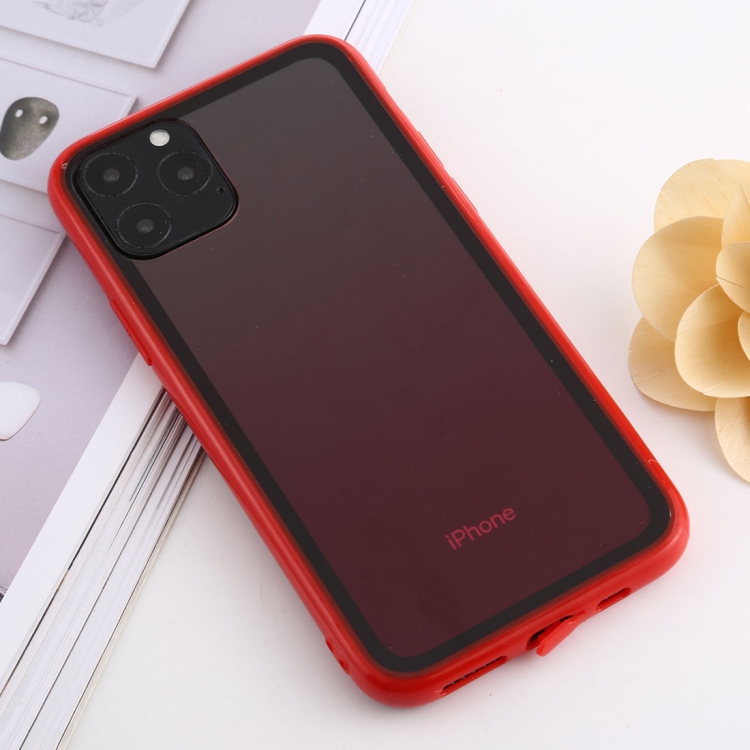 

For iPhone 11 Pro shockproof Imitation Glass Gradient Color TPU + Acrylic Case(Red)