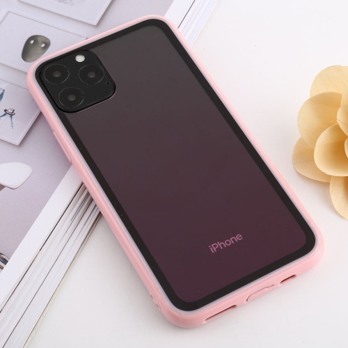 

For iPhone 11 Pro shockproof Imitation Glass Gradient Color TPU + Acrylic Case(Pink)