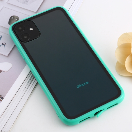 

For iPhone 11 shockproof Imitation Glass Gradient Color TPU + Acrylic Case(Green)