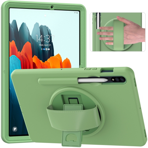 

360 Degree Rotation PC + TPU Protective Case with Holder & Hand-strap & Pen Slot For Samsung Galaxy Tab S7 11 inch T870/T875(Green)