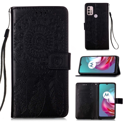 

For Motorola Moto G30 / G10 / G10 Power Dream Catcher Printing Horizontal Flip Leather Case with Holder & Card Slots & Wallet & Lanyard(Black)