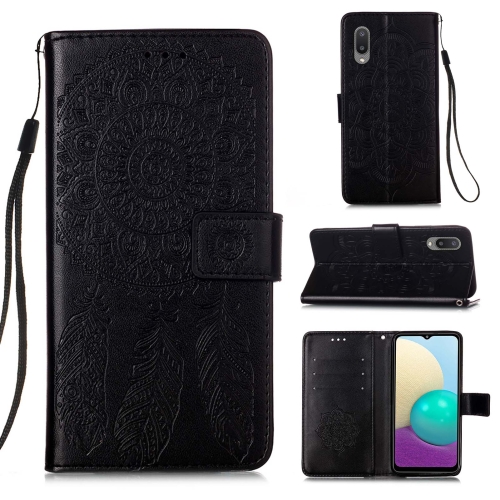 

For Samsung Galaxy A02 / M02 (International Version) Dream Catcher Printing Horizontal Flip Leather Case with Holder & Card Slots & Wallet & Lanyard(Black)