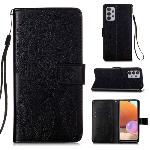 

For Samsung Galaxy A32 4G (EU Version) Dream Catcher Printing Horizontal Flip Leather Case with Holder & Card Slots & Wallet & Lanyard(Black)