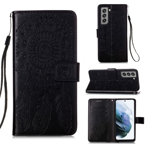 

For Samsung Galaxy S21 FE Dream Catcher Printing Horizontal Flip Leather Case with Holder & Card Slots & Wallet & Lanyard(Black)